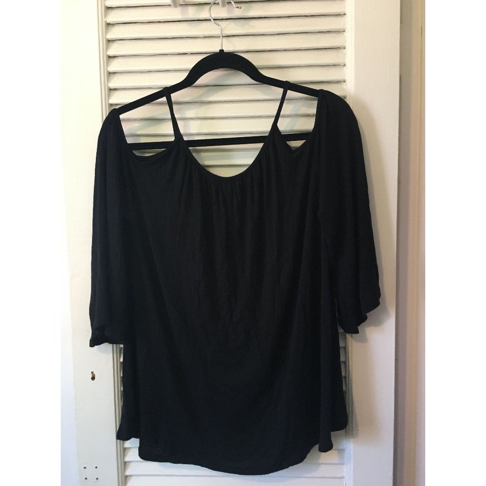 Black Cold-Shoulder Top